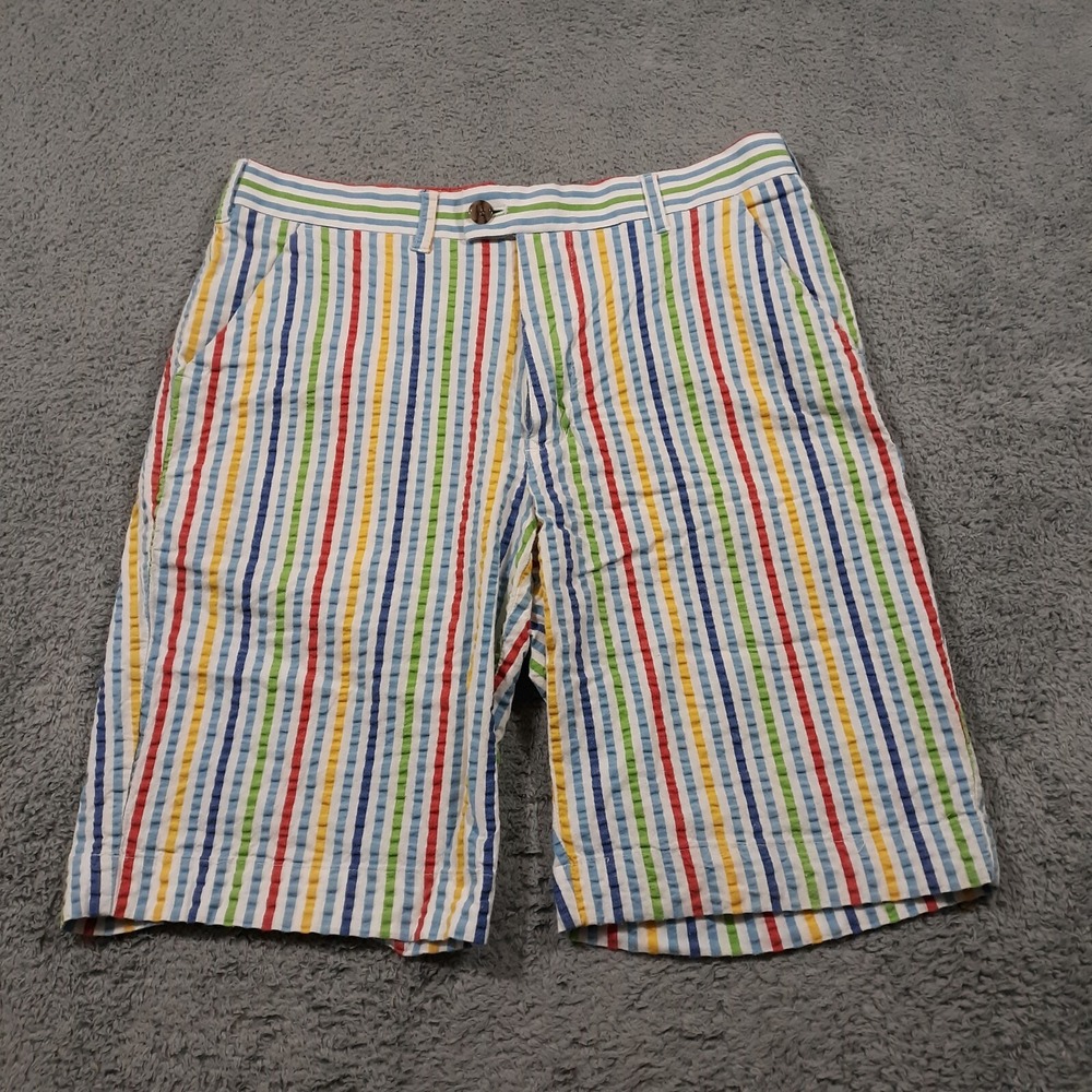 Loudmouth Golf Chino Shorts Mens 34 x 10.5 Performance Flat Front Multicolor